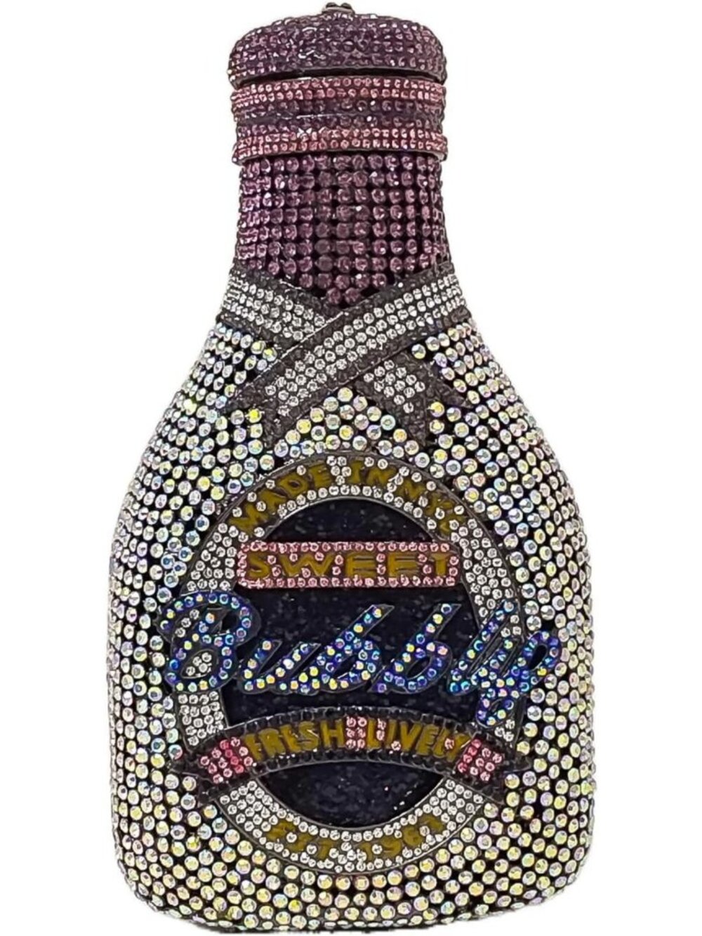 Champagne Bottle Evening Bag | Rhinestone Clutch Purse | Prom & Party Handbag